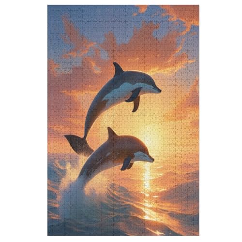 Holzpuzzles 1000 Teile Delphin -Puzzle Für Jungen Und Mädchen, Schwierigkeitsgrad, Lernspiele, Familienspielzeug 78×53cm Holzpuzzles 1000 Teile Delphin -Puzzle Für Jungen Und Mädchen, Schwierigkeitsgrad, Lernspiele, Familienspielzeug 78×53cm von LCWWW