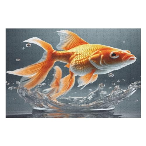 Holzpuzzles 1000 Teile Fisch -Puzzle Für Jungen Und Mädchen, Schwierigkeitsgrad, Lernspiele, Familienspielzeug （75×50cm） von LCWWW