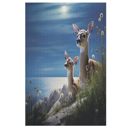 Holzpuzzles 1000 Teile Hirsch -Puzzle Für Jungen Und Mädchen, Schwierigkeitsgrad, Lernspiele, Familienspielzeug 78×53cm Holzpuzzles 1000 Teile Hirsch -Puzzle Für Jungen Und Mädchen, Schwierigkeitsgrad, Lernspiele, Familienspielzeug 78×53cm von LCWWW