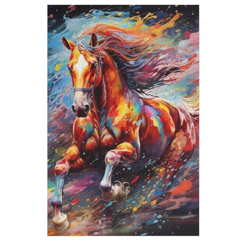 Holzpuzzles 1000 Teile Horse -Puzzle Für Jungen Und Mädchen, Schwierigkeitsgrad, Lernspiele, Familienspielzeug 78×53cm Holzpuzzles 1000 Teile Horse -Puzzle Für Jungen Und Mädchen, Schwierigkeitsgrad, Lernspiele, Familienspielzeug 78×53cm von LCWWW