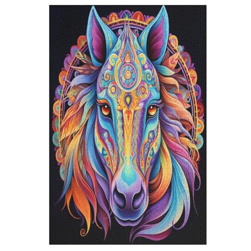 Holzpuzzles 1000 Teile Horse -Puzzle Für Jungen Und Mädchen, Schwierigkeitsgrad, Lernspiele, Familienspielzeug 78×53cm Holzpuzzles 1000 Teile Horse -Puzzle Für Jungen Und Mädchen, Schwierigkeitsgrad, Lernspiele, Familienspielzeug 78×53cm von LCWWW