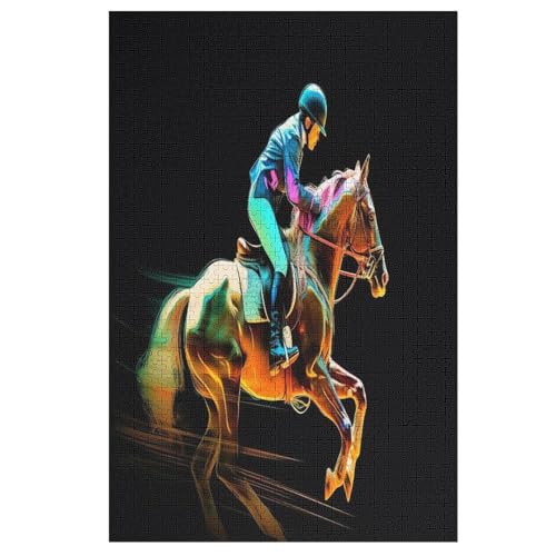 Holzpuzzles 1000 Teile Horse Racing -Puzzle Für Jungen Und Mädchen, Schwierigkeitsgrad, Lernspiele, Familienspielzeug 78×53cm Holzpuzzles 1000 Teile Horse Racing -Puzzle Für Jungen Und Mädchen, Schwierigkeitsgrad, Lernspiele, Familienspielzeug 78×53cm von LCWWW