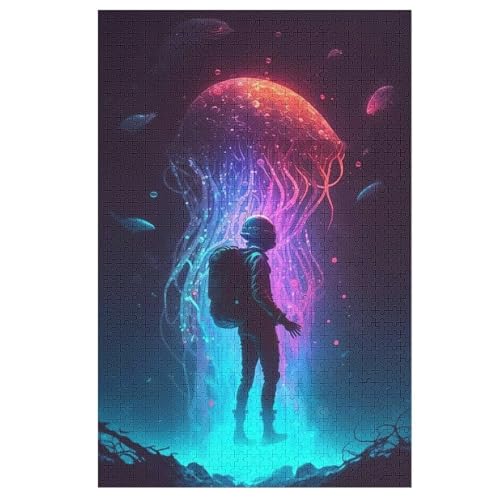 Holzpuzzles 1000 Teile Iridescence JellyFisch -Puzzle Für Jungen Und Mädchen, Schwierigkeitsgrad, Lernspiele, Familienspielzeug 78×53cm Holzpuzzles 1000 Teile Iridescence JellyFisch -Puzzle Für Jungen Und Mädchen, Schwierigkeitsgrad, Lernspiele, Familienspielzeug 78×53cm von LCWWW