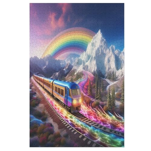 Holzpuzzles 1000 Teile Regenbogenzug -Puzzle Für Jungen Und Mädchen, Schwierigkeitsgrad, Lernspiele, Familienspielzeug 78×53cm Holzpuzzles 1000 Teile Regenbogenzug -Puzzle Für Jungen Und Mädchen, Schwierigkeitsgrad, Lernspiele, Familienspielzeug 78×53cm von LCWWW