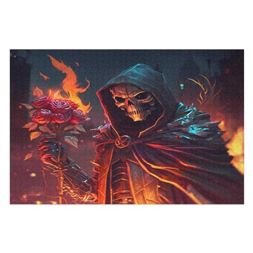 Horror-Kunst Puzzles 1000 Teile Erwachsener Kniffel Spaß Für Die Ganze Familie, Holzpuzzle Kinder Erwachsene, Impossible Puzzle Schwer （75×50cm） von LCWWW