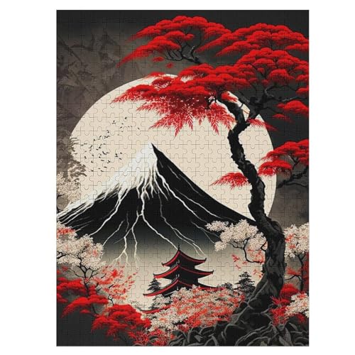 Japan Style Holzpuzzle 500 Teile, Knobelspiele Für Erwachsene, Teenager, Puzzles Unmögliche - Kinder Puzzle Zimmer Deko 55×41cm von LCWWW
