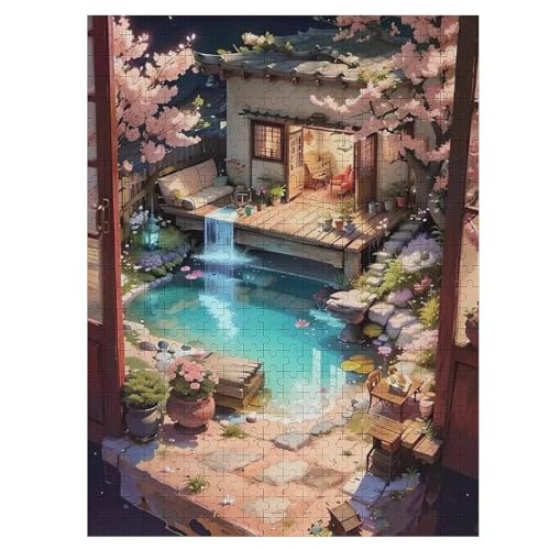 Japan Style Holzpuzzle Erwachsene - 500 Teiliges Jigsaw Knobelspiel - Puzzle Für Erwachsene & Kinder - Outdoor & Reisespielzeug 55×41cm von LCWWW