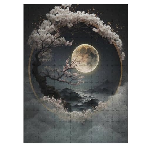Japan Style Holzpuzzle Erwachsene - 500 Teiliges Jigsaw Knobelspiel - Puzzle Für Erwachsene & Kinder - Outdoor & Reisespielzeug 55×41cm von LCWWW