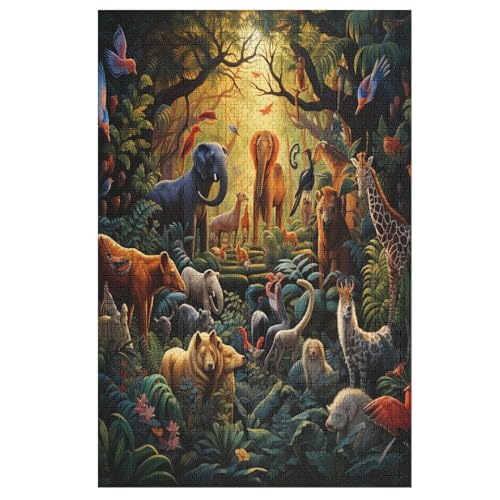 Jungle Tiers Puzzles 1000 Teile Erwachsener Kniffel Spaß Für Die Ganze Familie, Holzpuzzle Kinder Erwachsene, Impossible Puzzle Schwer 78×53cm Jungle Tiers Puzzles 1000 Teile Erwachsener Kniffel Spaß Für Die Ganze Familie, Holzpuzzle Kinder Erwachsene, Impossible Puzzle Schwer 78×53cm von LCWWW