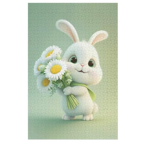 Kaninchen-Puzzlespiel Aus Holz, 1000 Puzzleteile, Puzzle Für Teenager Und Erwachsene, Kreatives Spielzeug, Puzzles, 78×53cm von LCWWW