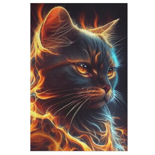 Katze Fire Pet Animals Holzpuzzle 1000 Teile, Knobelspiele Für Erwachsene, Teenager, Puzzles Unmögliche - Kinder Puzzle Zimmer Deko 78×53cm Katze Fire Pet Animals Holzpuzzle 1000 Teile, Knobelspiele Für Erwachsene, Teenager, Puzzles Unmögliche - Kinder Puzzle Zimmer Deko 78×53cm von LCWWW
