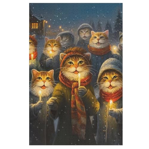 Katze Holzpuzzle 1000 Teile,Puzzles Für Erwachsene, Impossible Puzzle, Kinder Legespiel 78×53cm Katze Holzpuzzle 1000 Teile,Puzzles Für Erwachsene, Impossible Puzzle, Kinder Legespiel 78×53cm von LCWWW
