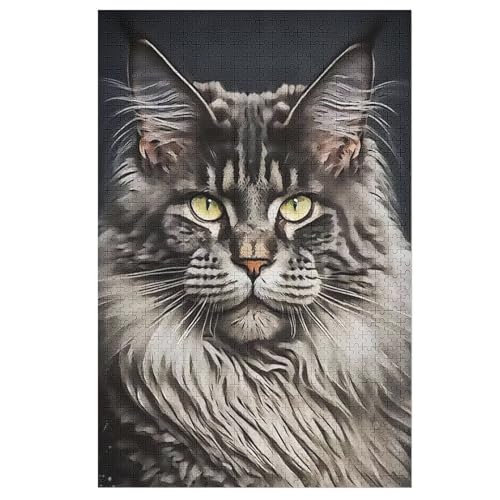 Katze Holzpuzzle 1000 Teile Klassische Puzzles Erwachsene Kinder Puzzle DIY Kit Holzspielzeug Einzigartiges Geschenk 78×53cm Katze Holzpuzzle 1000 Teile Klassische Puzzles Erwachsene Kinder Puzzle DIY Kit Holzspielzeug Einzigartiges Geschenk 78×53cm von LCWWW