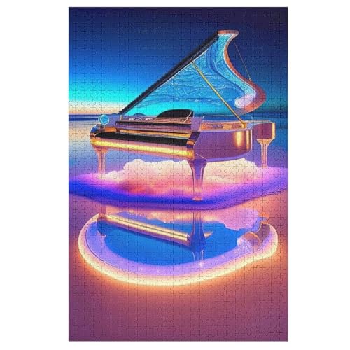 Klavier Puzzles 1000 Teile Erwachsener Kniffel Spaß Für Die Ganze Familie, Holzpuzzle Kinder Erwachsene, Impossible Puzzle Schwer 78×53cm von LCWWW
