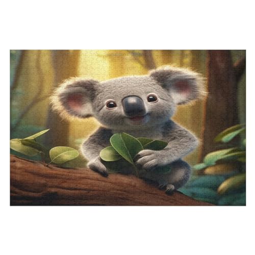 Koala Puzzle Für Erwachsene 1000 Teile Premium Recyceltes Brett Zum Lernen, Lernspielzeug, Familienspiele Kinder Holzpuzzle （75×50cm） von LCWWW
