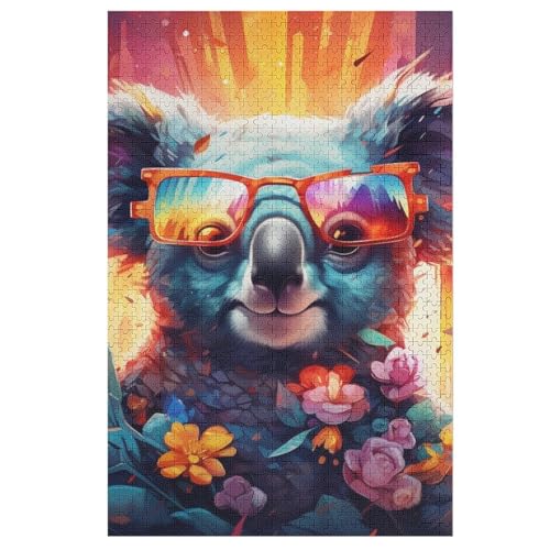Koala Puzzles 1000 Teile Erwachsener Kniffel Spaß Für Die Ganze Familie, Holzpuzzle Kinder Erwachsene, Impossible Puzzle Schwer 78×53cm von LCWWW