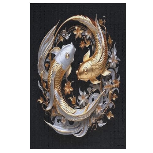 Koi Fisch 1000 Teile Puzzles Für Erwachsene,Holzpuzzle - Verringerter Druck Schwieriges Unmögliche Puzzle Für 12+ Kinder 78×53cm Koi Fisch 1000 Teile Puzzles Für Erwachsene,Holzpuzzle - Verringerter Druck Schwieriges Unmögliche Puzzle Für 12+ Kinder 78×53cm von LCWWW