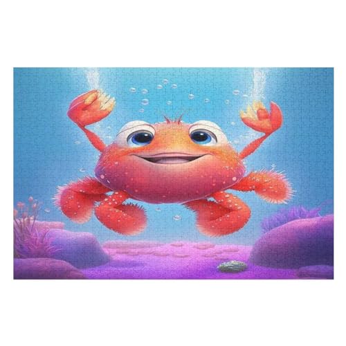 Krabbe Holzpuzzle - Puzzle Für Erwachsene, 1000-teilige Puzzles Für Teenager Und Kinder, Herausfordernde Spiele （75×50cm） von LCWWW