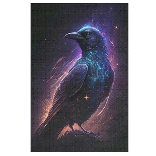 Krähe Holzpuzzle 1000 Teile Klassische Puzzles Erwachsene Kinder Puzzle DIY Kit Holzspielzeug Einzigartiges Geschenk 78×53cm von LCWWW