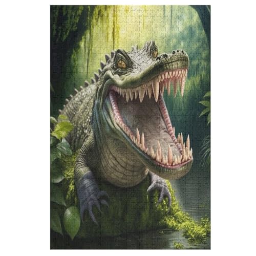 Krokodil Puzzle 1000 Teile, Holzpuzzle Herausforderndes Geschicklichkeitsspiel Für Die Ganze Familie, Kinder Erwachsenenpuzzle Ab 12 Jahren 78×53cm Krokodil Puzzle 1000 Teile, Holzpuzzle Herausforderndes Geschicklichkeitsspiel Für Die Ganze Familie, Kinder Erwachsenenpuzzle Ab 12 Jahren 78×53cm von LCWWW