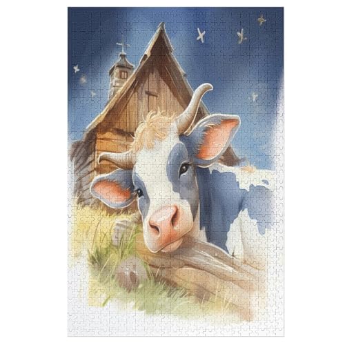 Kuh-Puzzle Für Erwachsene, 1000 Teile, Holzpuzzle, Kinderpuzzle, Dekompressionsspiel, Spielzeugpuzzle 78×53cm Kuh-Puzzle Für Erwachsene, 1000 Teile, Holzpuzzle, Kinderpuzzle, Dekompressionsspiel, Spielzeugpuzzle 78×53cm von LCWWW