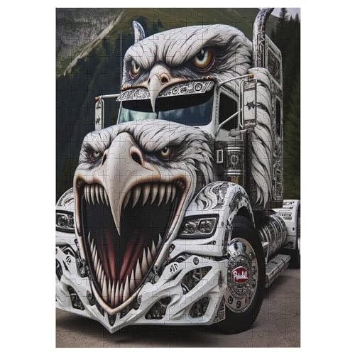LKW -Puzzle, 300 Teile,Holzpuzzle Für Erwachsene Kinder, Lustiges Spielzeug, Denkspiel, Bildungsspiel, 42×30cm von LCWWW
