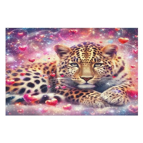 Leopard Puzzles 1000 Teile Erwachsener Kniffel Spaß Für Die Ganze Familie, Holzpuzzle Kinder Erwachsene, Impossible Puzzle Schwer （75×50cm） von LCWWW