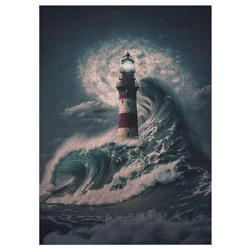 Leuchtfeuer Puzzle 300 Teile, Holzpuzzle Herausforderndes Geschicklichkeitsspiel Für Die Ganze Familie, Kinder Erwachsenenpuzzle Ab 12 Jahren 42×30cm von LCWWW