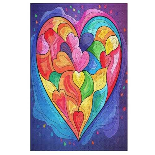 Liebe Holzpuzzle 1000 Teile Klassische Puzzles Erwachsene Kinder Puzzle DIY Kit Holzspielzeug Einzigartiges Geschenk 78×53cm von LCWWW
