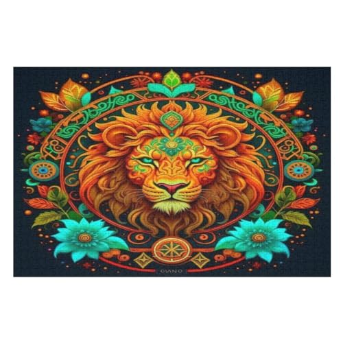 Löwe Puzzle Für Erwachsene,1000-teiliges Puzzles, Für Kinder,Holzpuzzle,Lernspielzeug, （75×50cm） von LCWWW