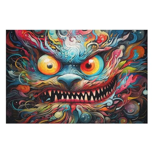 Löwe-Puzzlespiel Aus Holz, 1000 Puzzleteile, Puzzle Für Teenager Und Erwachsene, Kreatives Spielzeug, Puzzles, （75×50cm） von LCWWW