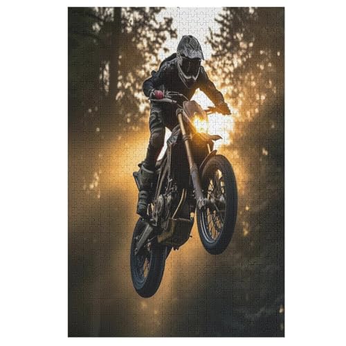 Motocross 1000 Teile Puzzle Für Erwachsene, Herausforderung Puzzles - Verringerter Druck Schwieriges Holzpuzzle Für Kinder 12+ 78×53cm von LCWWW