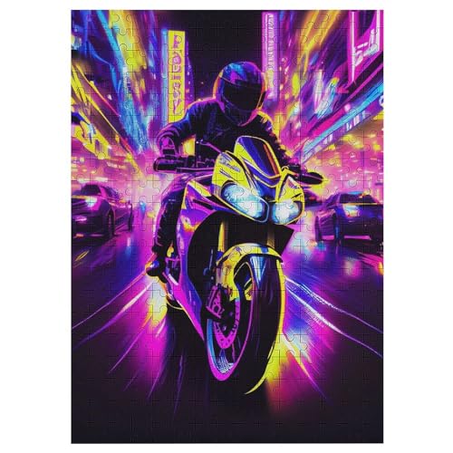 Motorrad -Puzzle, 300 Teile,Holzpuzzle Für Erwachsene Kinder, Lustiges Spielzeug, Denkspiel, Bildungsspiel, 42×30cm von LCWWW