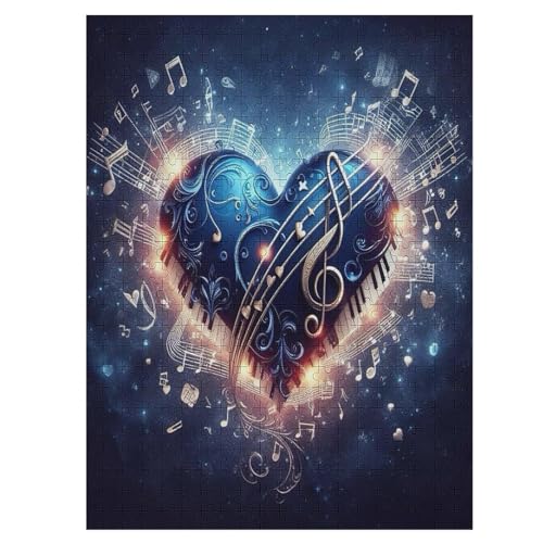Musiknote 500 Teile Puzzles Für Erwachsene Holzpuzzle Familienpuzzlespiel Stressabbau-Puzzle Für Erwachsene Kinder Ab 12 Jahren 55×41cm von LCWWW