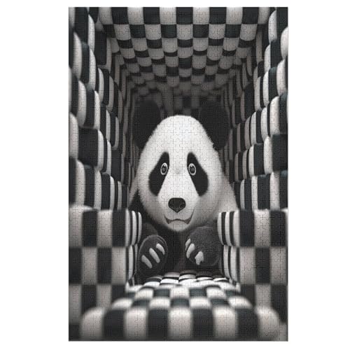 Panda 1000 Teile Puzzles Für Erwachsene,Holzpuzzle - Verringerter Druck Schwieriges Unmögliche Puzzle Für 12+ Kinder 78×53cm von LCWWW