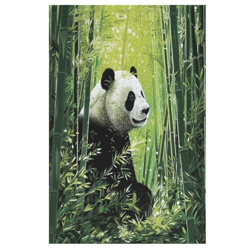 Panda Holzpuzzle - Puzzle Für Erwachsene, 1000-teilige Puzzles Für Teenager Und Kinder, Herausfordernde Spiele 78×53cm von LCWWW