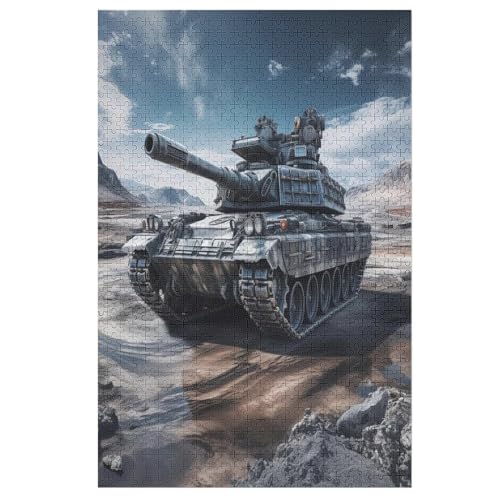 Panzer Holzpuzzle 1000 Teile Klassische Puzzles Erwachsene Kinder Puzzle DIY Kit Holzspielzeug Einzigartiges Geschenk 78×53cm von LCWWW