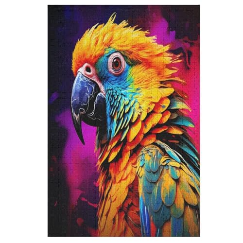 Papagei Holzpuzzle 1000 Teile, Knobelspiele Für Erwachsene, Teenager, Puzzles Unmögliche - Kinder Puzzle Zimmer Deko 78×53cm von LCWWW