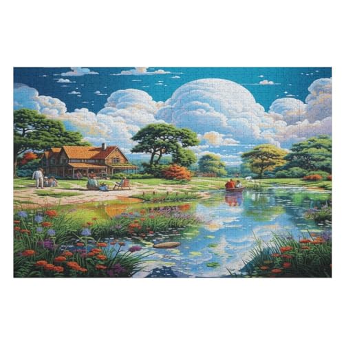 Paradies Puzzles 1000 Teile Erwachsener Kniffel Spaß Für Die Ganze Familie, Holzpuzzle Kinder Erwachsene, Impossible Puzzle Schwer （75×50cm） von LCWWW