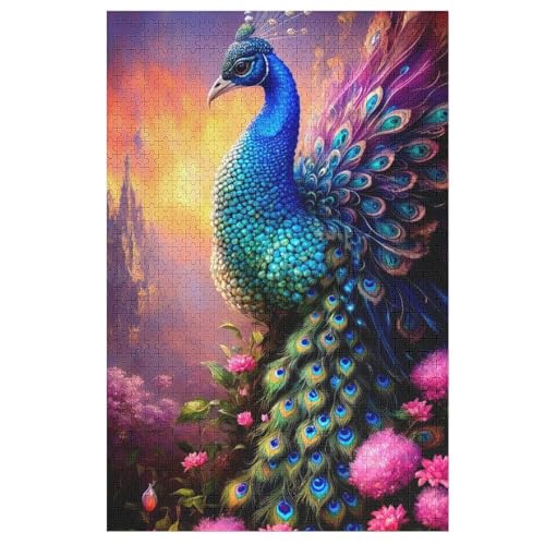 Pfau Holzpuzzle 1000 Teile, Knobelspiele Für Erwachsene, Teenager, Puzzles Unmögliche - Kinder Puzzle Zimmer Deko 78×53cm von LCWWW