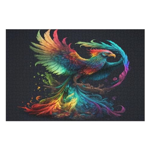 Phönix Puzzles 1000 Teile Erwachsener Kniffel Spaß Für Die Ganze Familie, Holzpuzzle Kinder Erwachsene, Impossible Puzzle Schwer （75×50cm） von LCWWW