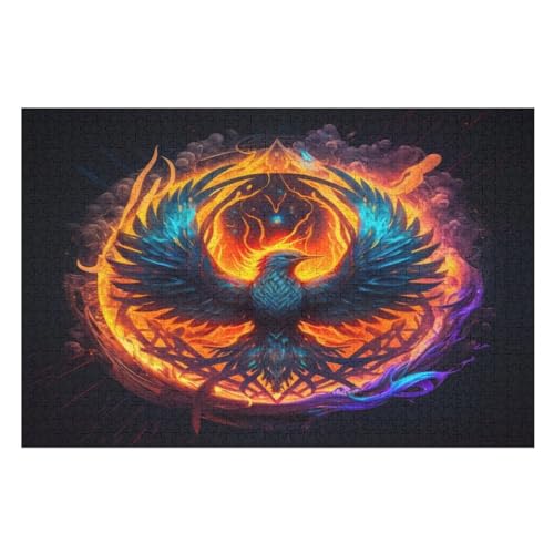 Phönix Sigil Puzzle 1000 Teile, Holzpuzzle Für Erwachsene Kinder, Impossible Puzzles, Geschicklichkeitsspiel Für Die Ganze Familie （75×50cm） von LCWWW