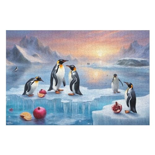 Pinguin Holzpuzzle 1000 Teile, Knobelspiele Für Erwachsene, Teenager, Puzzles Unmögliche - Kinder Puzzle Zimmer Deko （75×50cm） von LCWWW