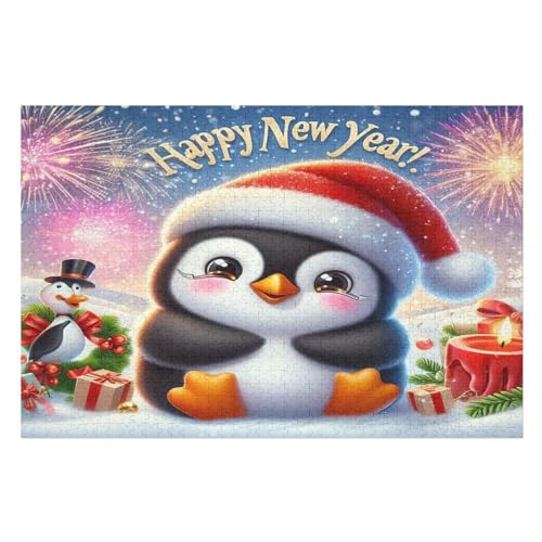 Pinguin -Puzzle, 1000 Teile,Holzpuzzle Für Erwachsene Kinder, Lustiges Spielzeug, Denkspiel, Bildungsspiel, （75×50cm） von LCWWW