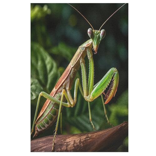 Praying Mantis Holzpuzzle 1000 Teile, Knobelspiele Für Erwachsene, Teenager, Puzzles Unmögliche - Kinder Puzzle Zimmer Deko 78×53cm von LCWWW