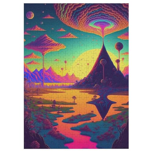 Psychedelisch 300 Teile Puzzle Für Erwachsene, Herausforderung Puzzles - Verringerter Druck Schwieriges Holzpuzzle Für Kinder 12+ 42×30cm Psychedelisch 300 Teile Puzzle Für Erwachsene, Herausforderung Puzzles - Verringerter Druck Schwieriges Holzpuzzle Für Kinder 12+ 42×30cm von LCWWW