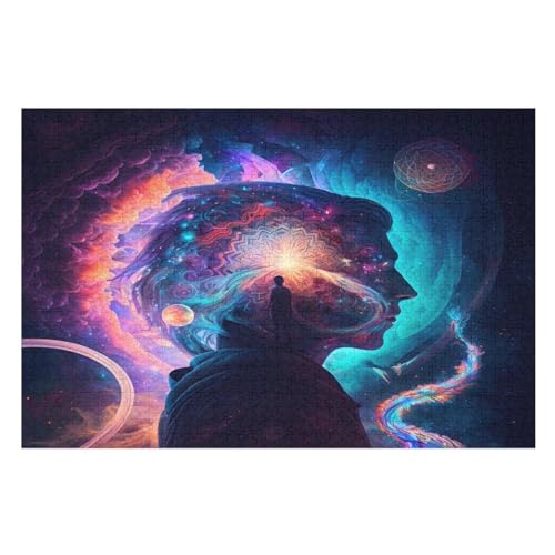 Puzzle 1000 Teile Digitale Astralreisen-Drucke Holzpuzzle Für Erwachsene Lernspiel Herausforderungsspielzeug The Puzzles Für Erwachsene Kinder （75×50cm） von LCWWW