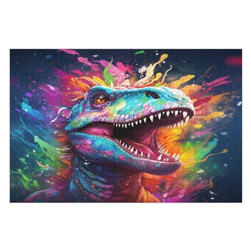 Puzzle 1000 Teile Dinosaurierier Holzpuzzle Für Erwachsene Lernspiel Herausforderungsspielzeug The Puzzles Für Erwachsene Kinder （75×50cm） von LCWWW