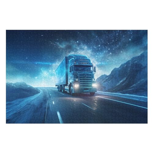 Puzzle 1000 Teile LKW-Muster Holzpuzzle Für Erwachsene Lernspiel Herausforderungsspielzeug The Puzzles Für Erwachsene Kinder （75×50cm） von LCWWW