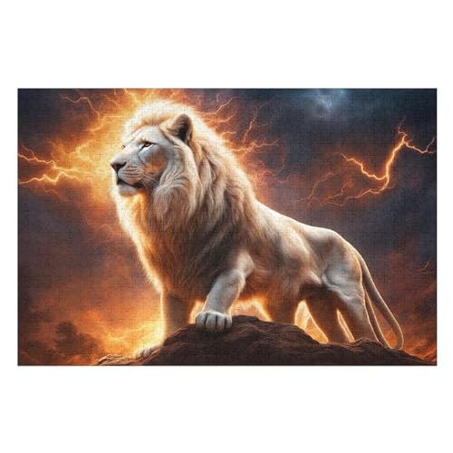 Puzzle 1000 Teile Löwe Holzpuzzle Für Erwachsene Lernspiel Herausforderungsspielzeug The Puzzles Für Erwachsene Kinder （75×50cm） von LCWWW